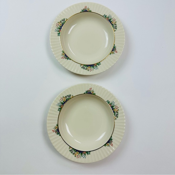 Lenox Rutledge Floral Pattern 9 inch Soup Bowl Set of 2